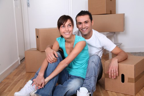 Loading furniture into a local removal truck for a flat move