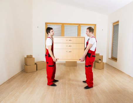 Packed household items ready for a man with van collection